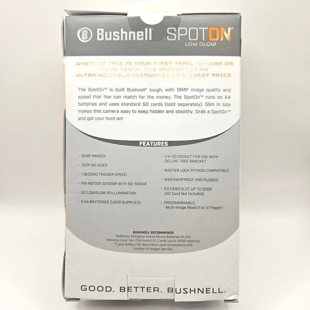 Bushnell‎ 66061WM 720p 18MP Spot On Low Glow Trail Camera 18MP 50' Range NWT